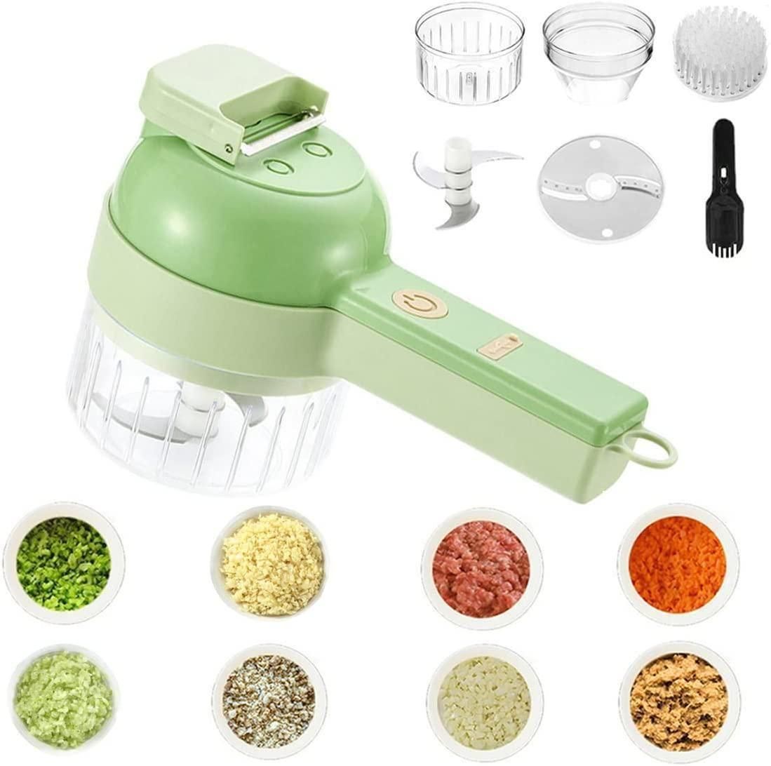 4-in-1 Electric Vegetable Cutter | Portable Food Chopper
