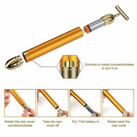 24K Gold Beauty Bar – Anti-Aging Electric Face Roller