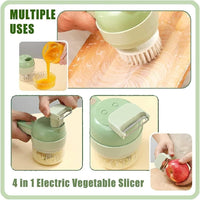 4-in-1 Electric Vegetable Cutter | Portable Food Chopper