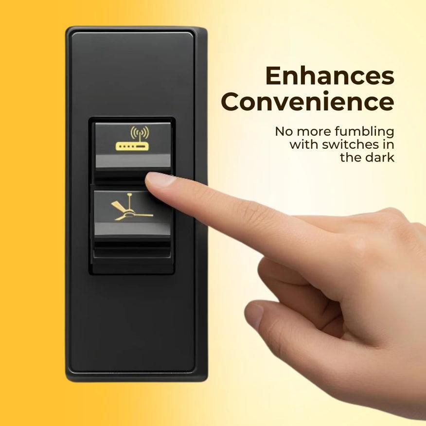 Premium Gold Switch Label Stickers – Fan, Light, AC Icons