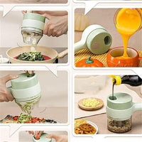 4-in-1 Electric Vegetable Cutter | Portable Food Chopper