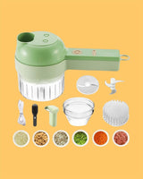 4-in-1 Electric Vegetable Cutter | Portable Food Chopper