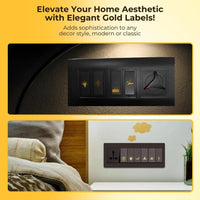 Premium Gold Switch Label Stickers – Fan, Light, AC Icons