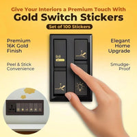 Premium Gold Switch Label Stickers – Fan, Light, AC Icons