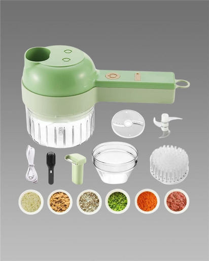 4-in-1 Electric Vegetable Cutter | Portable Food Chopper