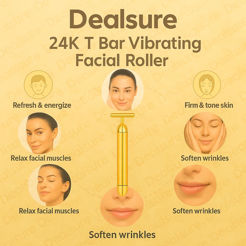 24K Gold Beauty Bar – Anti-Aging Electric Face Roller